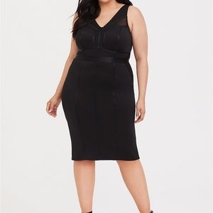 5X PLUS SIZE NWT Black Scuba/Mesh Bodycon Dress